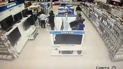 She hid the TV between her legs