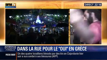 Patrick Sauce (journaliste de BFM TV) chahuté lors d'un duplex en direct de la Grèce.