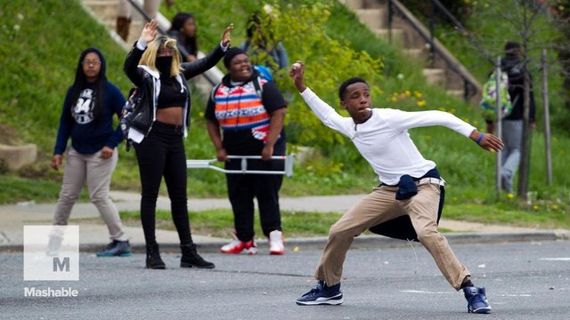 Baltimore police clash with protesters after Freddie Gray funeral