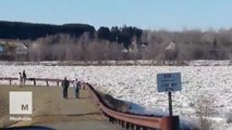 Ice flows downriver in Maine as winter thaw finally arrives