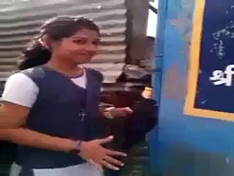 School Girl Drinking A Full Botal Of Beer