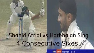 Shahid Afridi Long Sixes 24 Runs of 4 Balls to Harbhajan Singh [HD]