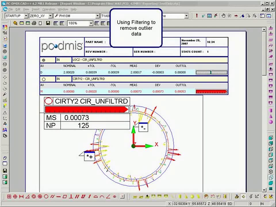 Using "Filtering" in PC DMIS | CMM E-Learning - CMM Inc.