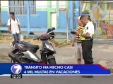 Tránsito reporta casi 4.000 multas a conductores en estas vacaciones