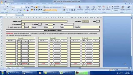Planilha Excel - Treino de Corrida