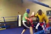 Katie Taylor Sparring Guillermo Rigondeaux in the St Francis Boxing Club in Limerick 2011