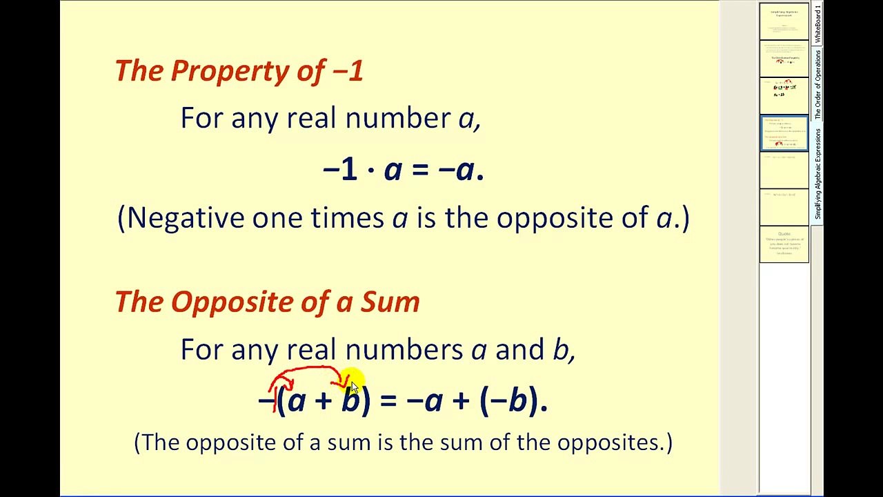 Simplifying Algebraic Expressions