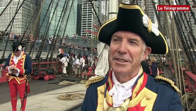 Hermione. Arrivée à New-York : Yann Cariou, commandant de L'Hermione
