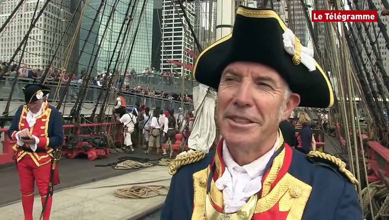 Hermione. Arrivée à New-York : Yann Cariou,  commandant de L'Hermione