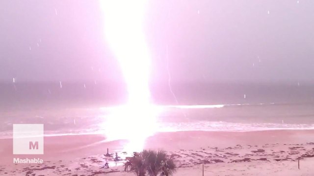 Lighting Strikes on a Beach in Slow Motion