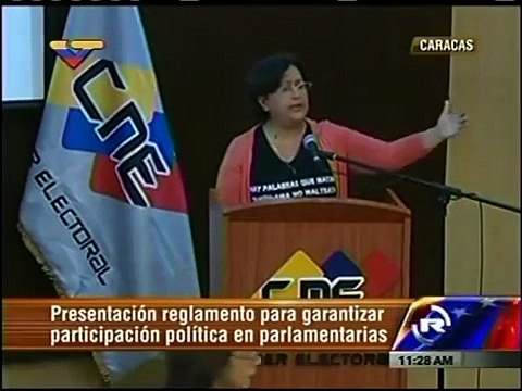Tibisay Lucena anunció el reglamento de participación en las elecciones parlamentarias