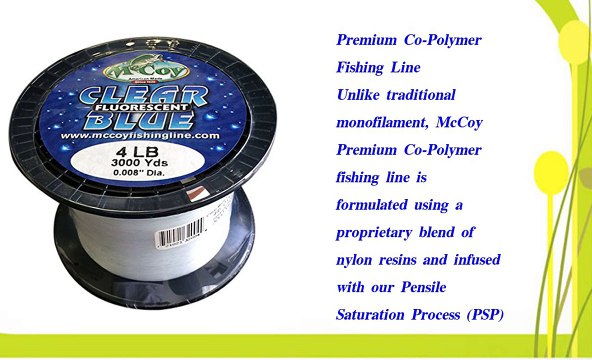 McCoy Fishing Line Clear Blue Fluorescent 3000 Yard