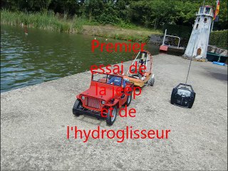Test de la jeep et de l'hydroglisseur