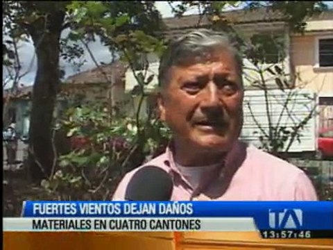 Vientos dejan daños materiales en cuatro cantones