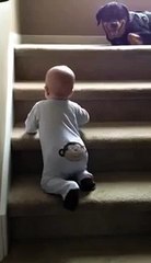 Baby falls down stairs