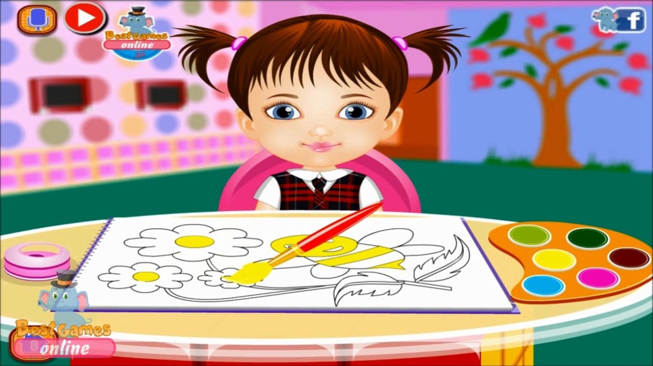 Poppy First Day In Kindergarden - Fun Baby Games - Educational Videos