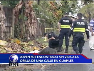 Un joven fue encontrado sin vida esta mañana a la orilla de la calle en Guápiles