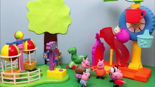 Peppa Pig Amusement Park and George Pig Dinosaur Ride Nickelodeon DisneyCarToys Julius Jr Playset