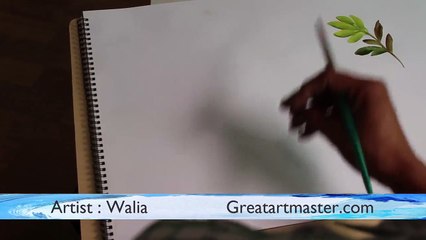 Watercolor Leaves Drawing 657-1