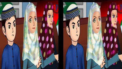Abdul Bari with family in their red car Islamic Cartoon for children with Abdul Bari