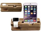 New Charge Station for Apple Watch & iPhone,eTopxizu Natural Bamboo Wood P Top List
