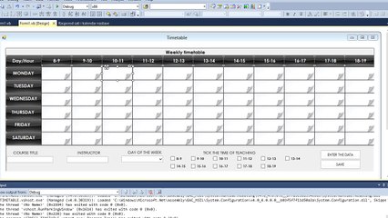 How to make Time table in Visual studio 2010