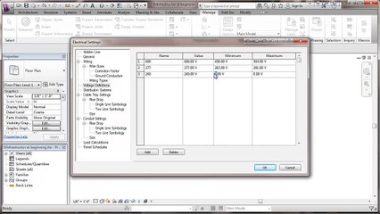 Revit 2013 MEP Electrical Settings - Voltage Definitions and Distribution Systems