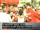 Hondureños a Zelaya: ¡Sí se pudo, sí se pudo!