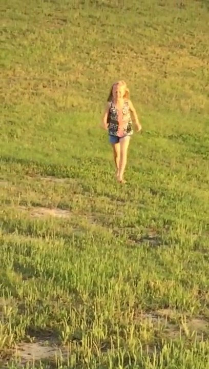 Girl chases geese. Geese chase back. Hilarity ensues