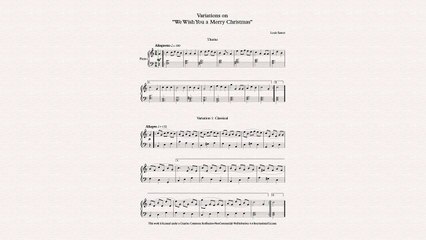 Louis Sauter: Variations on We Wish You a Merry Christmas Piano