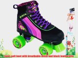 SFR Rio Roller Skull Quad Roller Skates - Black/Pink/Green - Size UK8