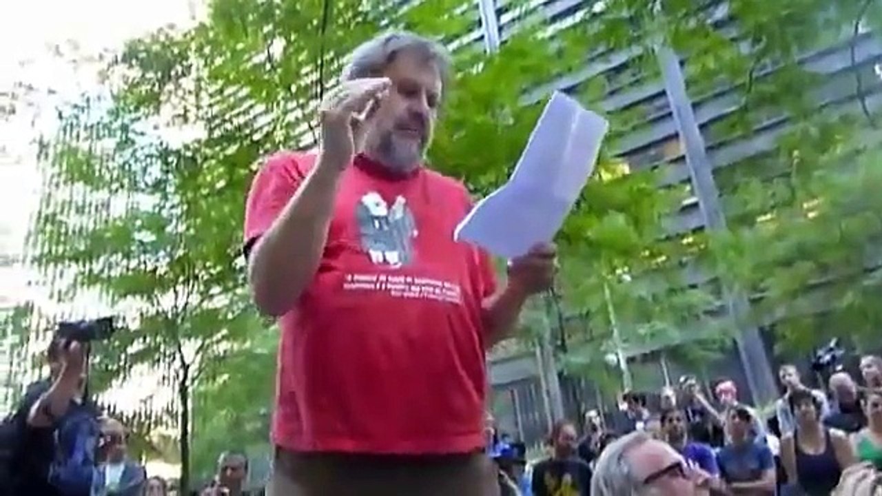 Zizek joins Occupy Wall Street in New York-- 10/9/11