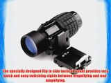 VERY100 3X Magnifier Scope Sight Tactical with Flip to Side 20mm Rail Mount Scopes