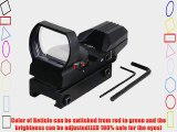 VERY100 Holographic 4 Reticle Red/Green Dot Tactical Reflex Sight Scope Fit 20mm rail