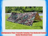 Multipurpose Plane Tarpaulin Camping Tarp Bushcraft Festival Basha Woodland Camo