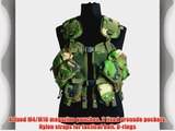 Tactical Load Bearing Vest Adjustable Airsoft Webbing Shooting Woodland Camo