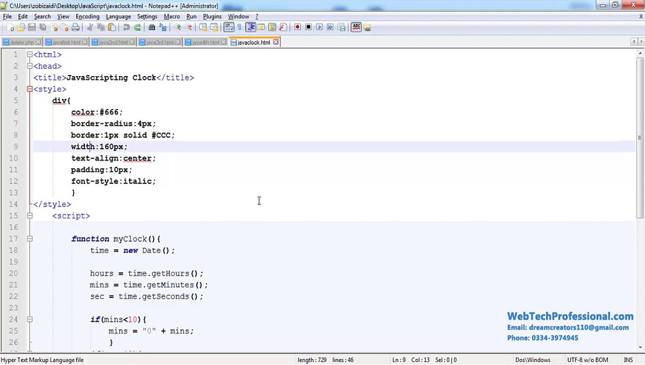 Java Clock Part 1