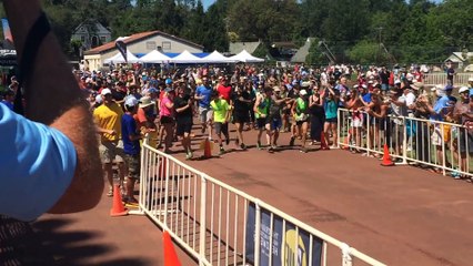 Gunhild Swanson beats the clock by 6 seconds