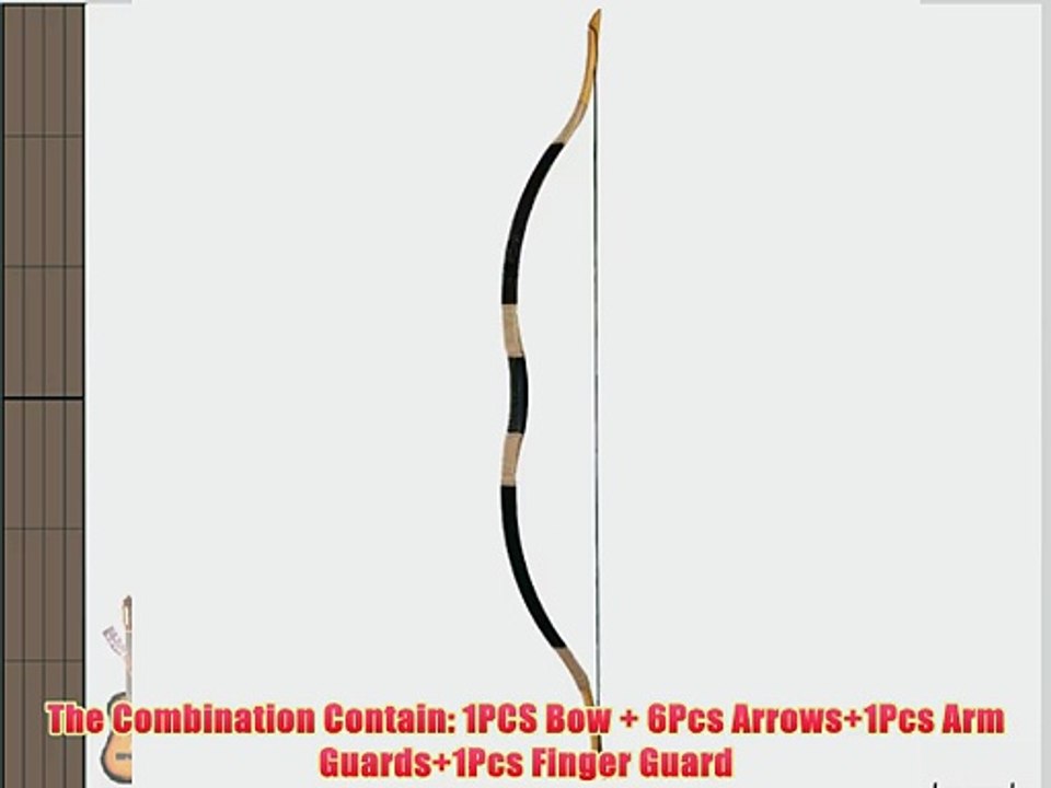 Longbowmaker Archery Combination Customize Printing Flower Longbow Recurve Bow 6 Bamboo Arrows