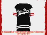 88L Womens Black York Print Ladies American Football Jersey T-shirt Top Size 12/14