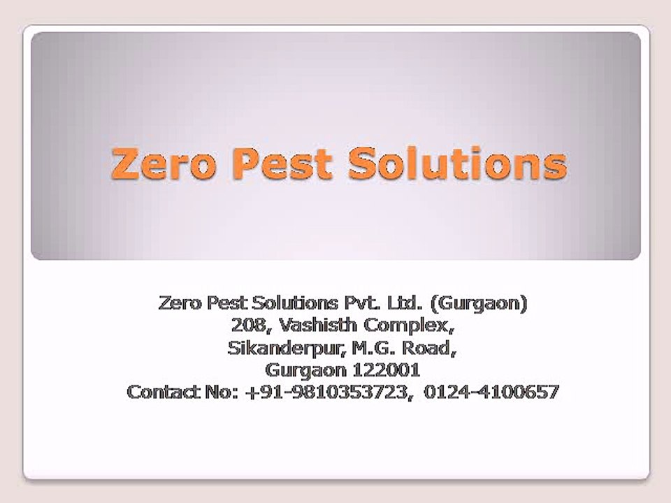 Zero Pest Solutions ppt