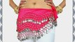 Chiffon Dangling Silver Coins Belly Dance Hip Scarf Vogue Style (Hotpink)