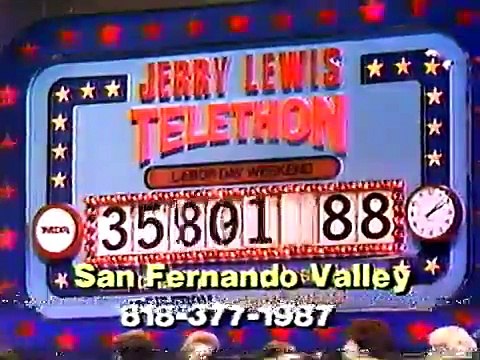 1987 Jerry Lewis Telethon - Final tymps... Sammy Davis Jr and JL sing