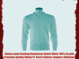 Unisex Lawn Bowling Bowlswear Bowls White 100% Acrylic Premium Quality Ribbed V' Neck Pullover