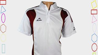 Men's Henselite Professional Polo Shirt White/Burgundy Size XXXL