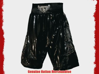 Hatton Boxing ~ Shiny Boxing Club Shorts ~ Black (Youth)