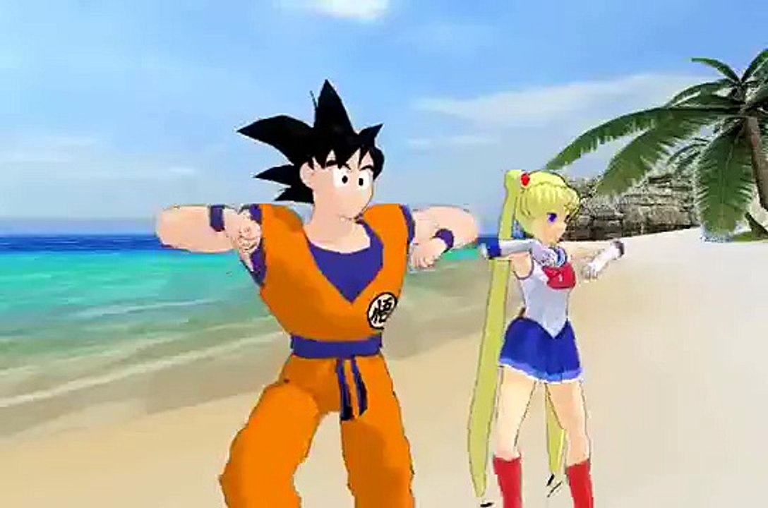 [MMD] Sailor Moon and Goku - Gangnam Style