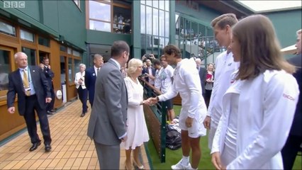Rafael Nadal met Camilla, Duchess of Cornwall at Wimbledon. 2 July 2015