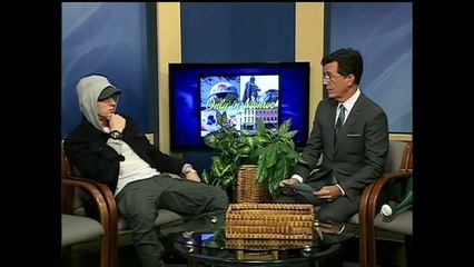 Stephen Colbert interviews Eminem on Michigan public access TV