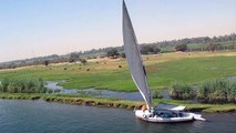 Falucas egipcias por el rio Nilo